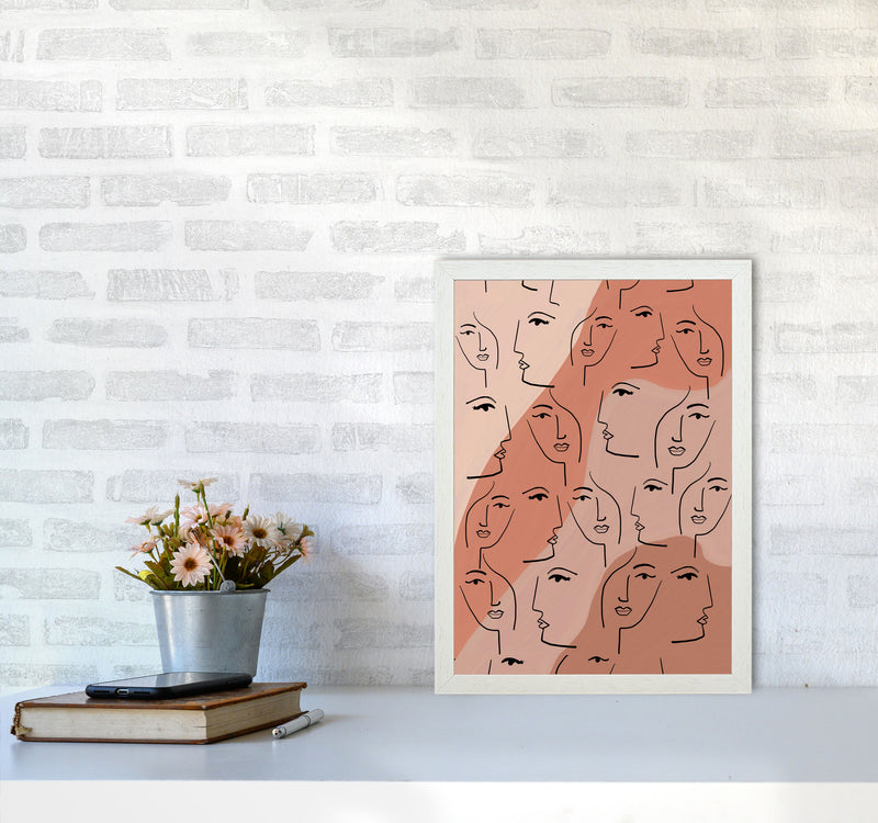 Faces Art Print by Essentially Nomadic A3 Oak Frame