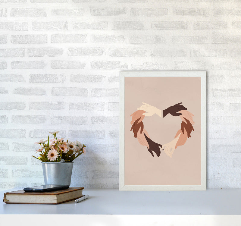 Hands Art Print by Essentially Nomadic A3 Oak Frame