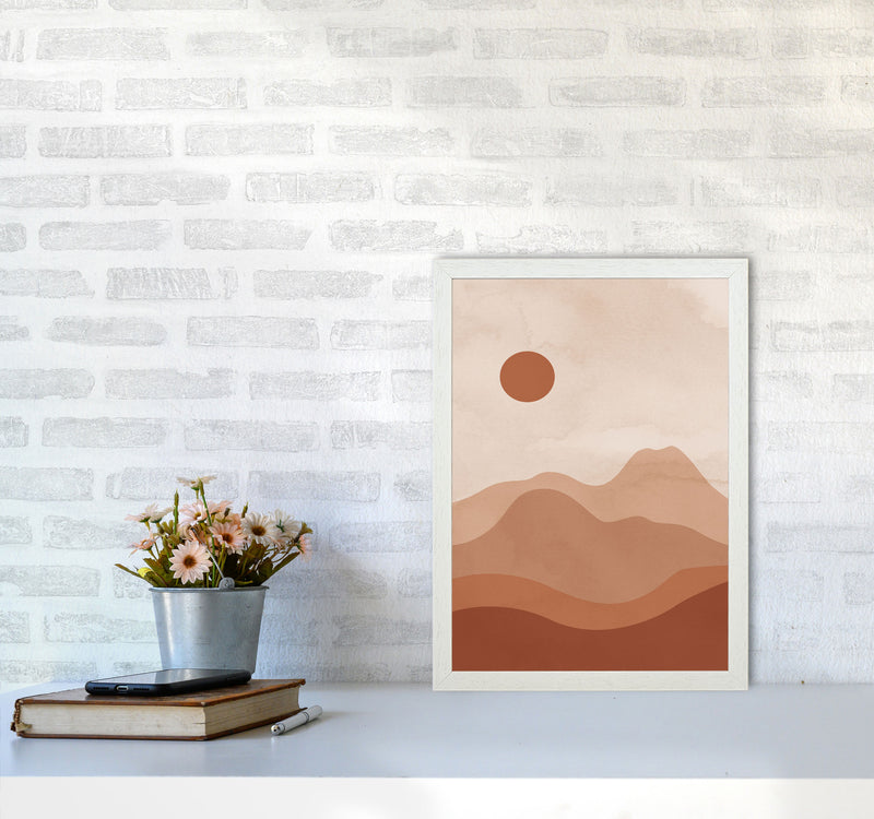 Mountain Landscapesun Art Print by Essentially Nomadic A3 Oak Frame