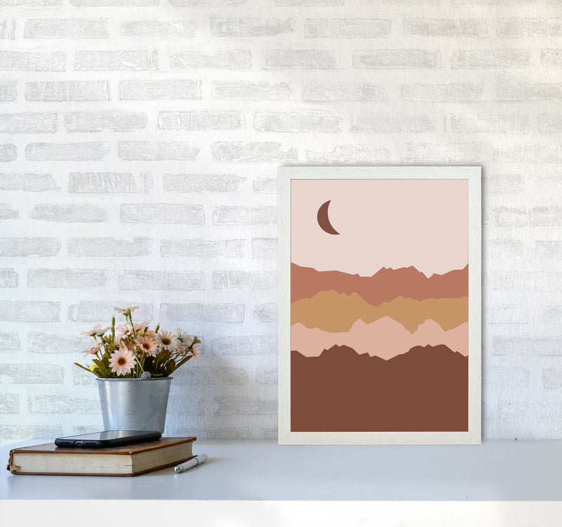 Mountain Moon Art Print by Essentially Nomadic A3 Oak Frame