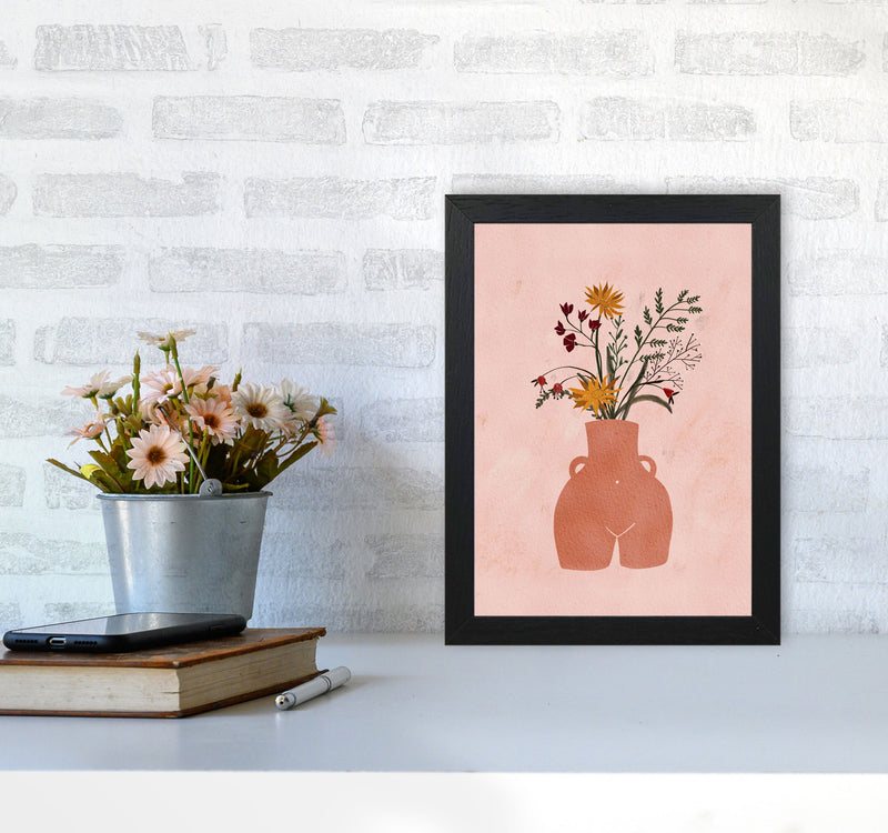 Figure Vase Flowers Art Print by Essentially Nomadic A4 White Frame