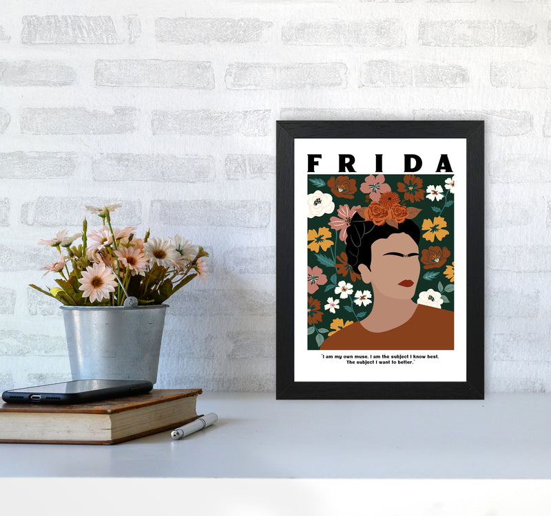 Frida Floral Art Print by Essentially Nomadic A4 White Frame