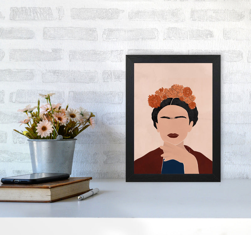 Frida Illustration Art Print by Essentially Nomadic A4 White Frame