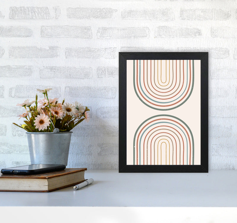 Mid Century Rainbow Art Print by Essentially Nomadic A4 White Frame