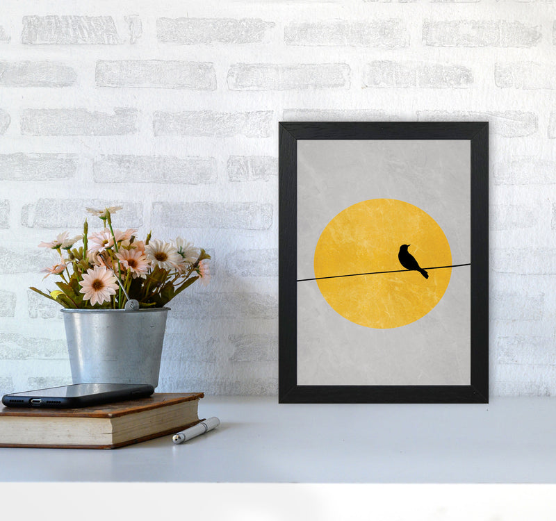 Lone Bird Art Print by Essentially Nomadic A4 White Frame