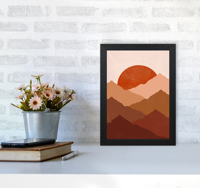 Mountain Sunset Art Print by Essentially Nomadic A4 White Frame