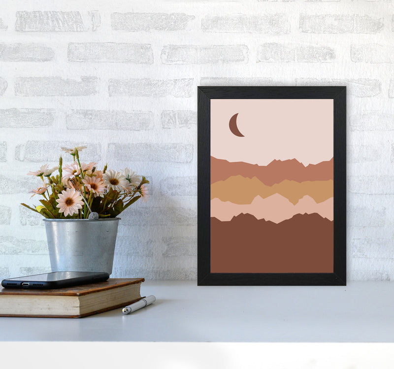 Mountain Moon Art Print by Essentially Nomadic A4 White Frame
