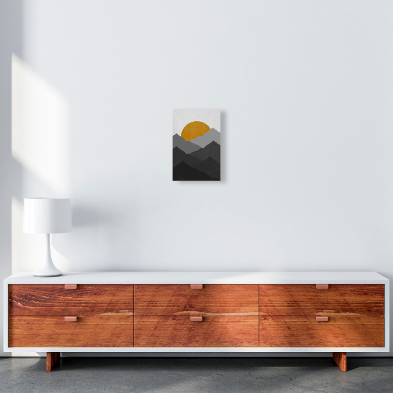 Mountain Sun Yellow Art Print by Essentially Nomadic A4 Canvas