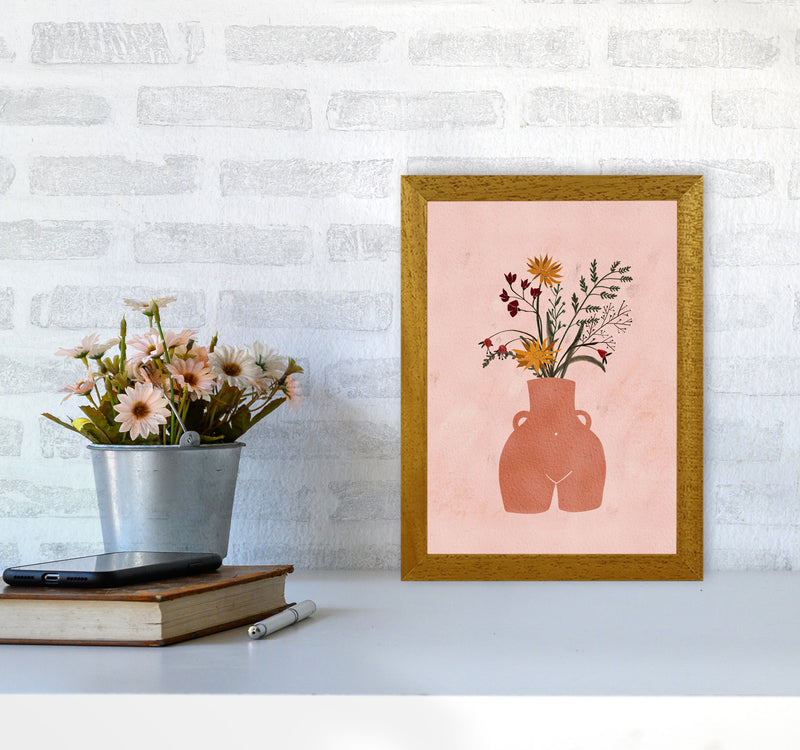 Figure Vase Flowers Art Print by Essentially Nomadic A4 Print Only