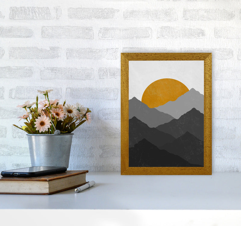 Mountain Sun Yellow Art Print by Essentially Nomadic A4 Print Only