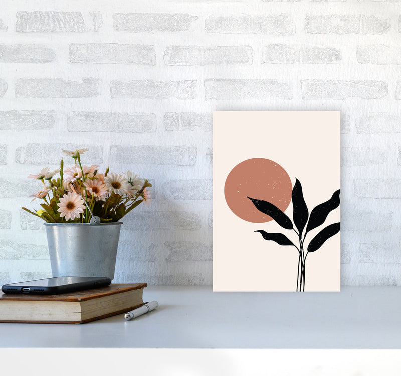 Abstract Leaf Sun Art Print by Essentially Nomadic A4 Black Frame