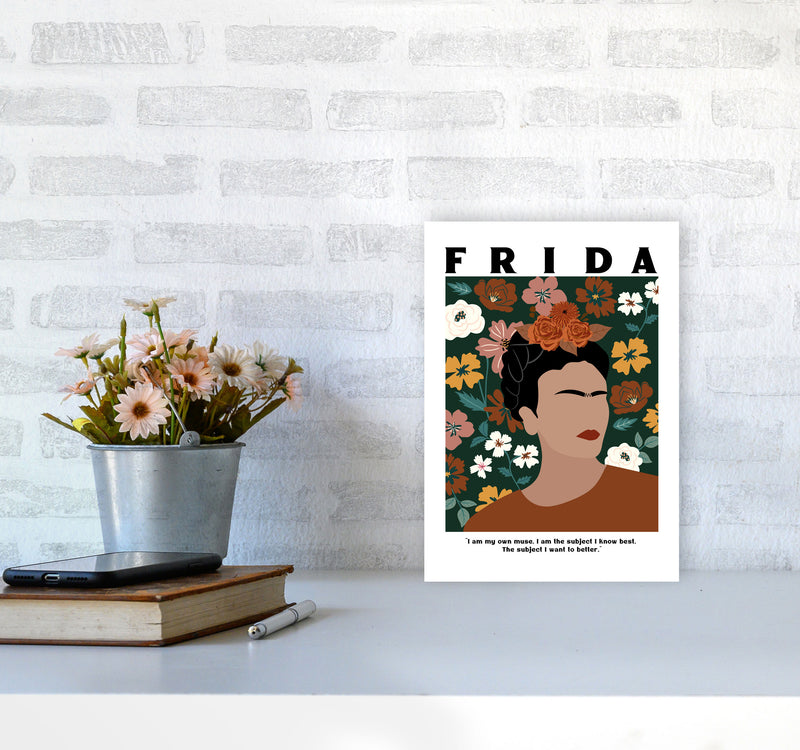 Frida Floral Art Print by Essentially Nomadic A4 Black Frame