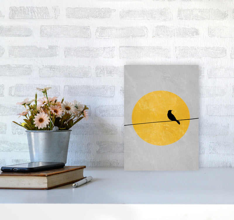 Lone Bird Art Print by Essentially Nomadic A4 Black Frame