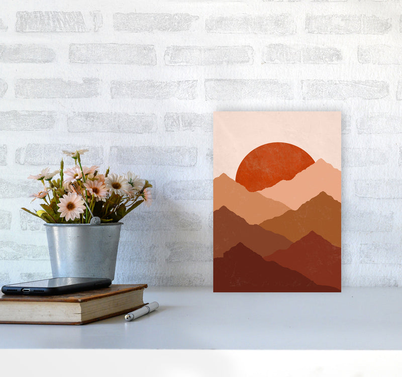 Mountain Sunset Art Print by Essentially Nomadic A4 Black Frame