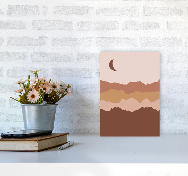 Mountain Moon Art Print by Essentially Nomadic A4 Black Frame