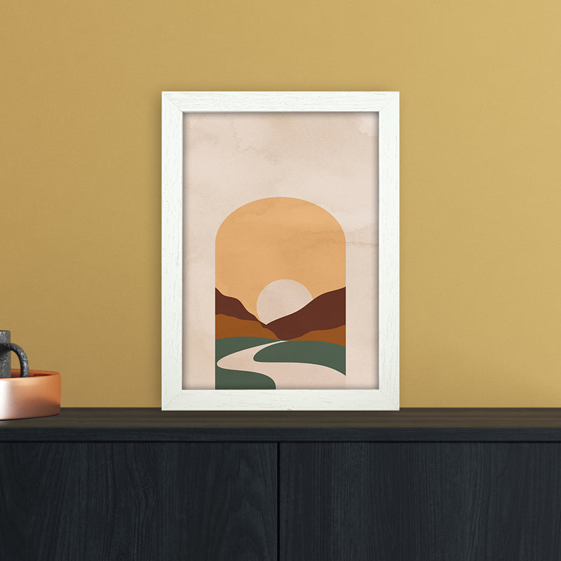Road Sunset Art Print by Essentially Nomadic A4 Oak Frame
