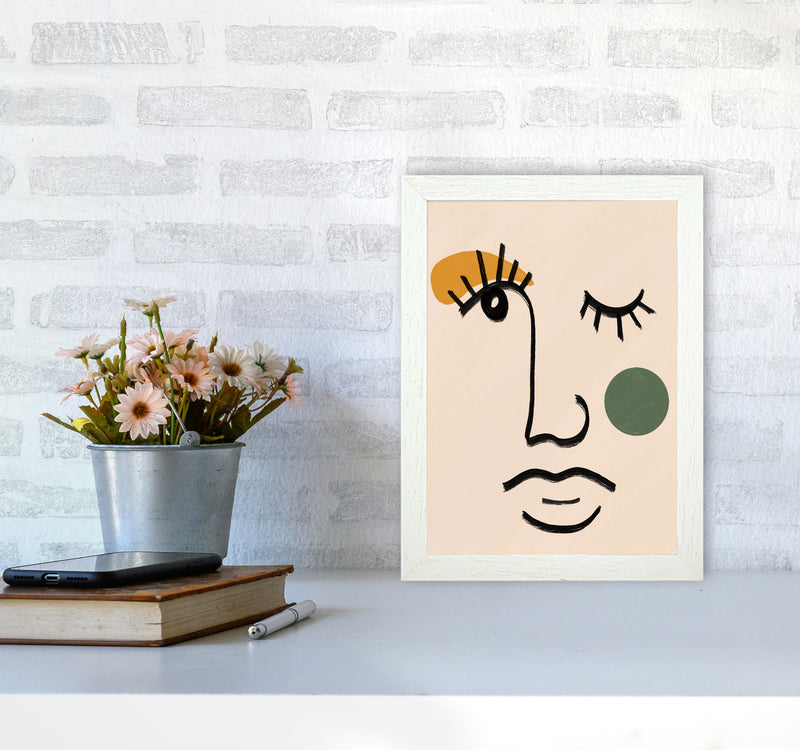 Absract 3 Face Line Art Art Print by Essentially Nomadic A4 Oak Frame