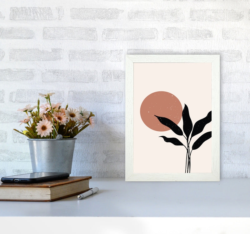 Abstract Leaf Sun Art Print by Essentially Nomadic A4 Oak Frame