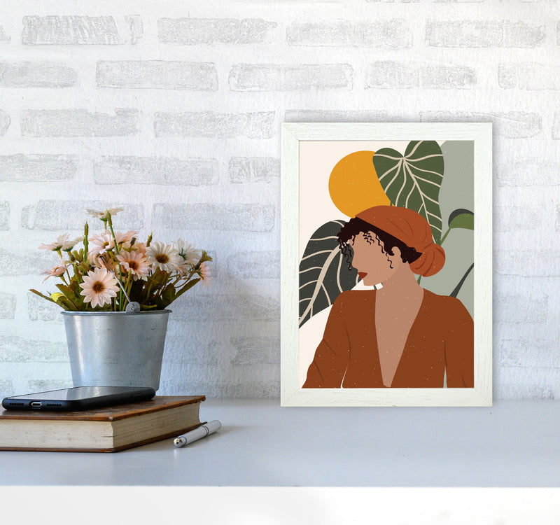 Girl Boho Art Print by Essentially Nomadic A4 Oak Frame