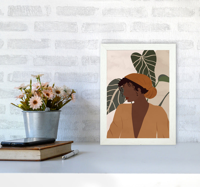 Girl Woman Ethnic Boho Art Print by Essentially Nomadic A4 Oak Frame