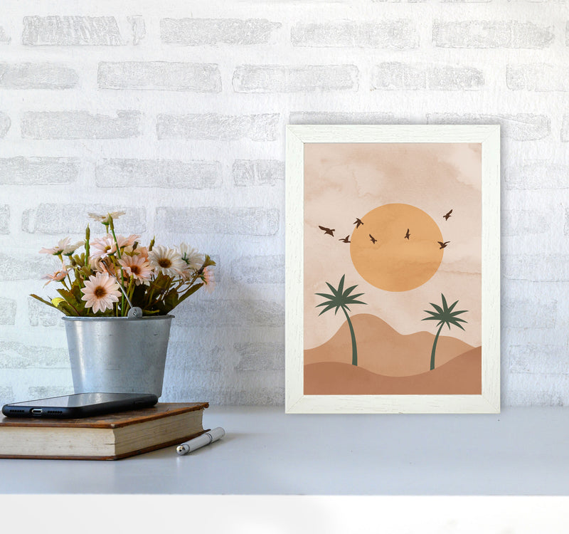Desert Palm Art Print by Essentially Nomadic A4 Oak Frame