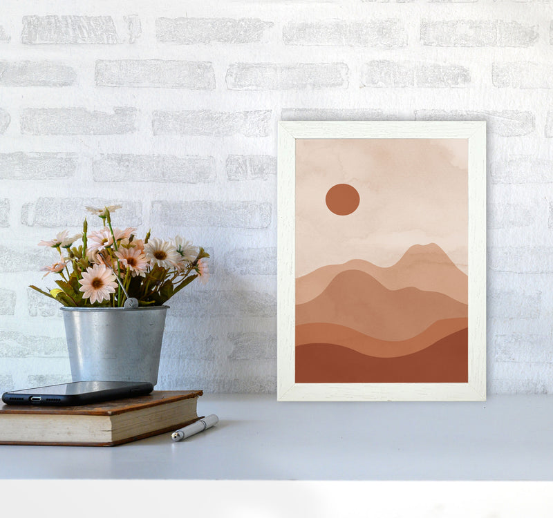 Mountain Landscapesun Art Print by Essentially Nomadic A4 Oak Frame