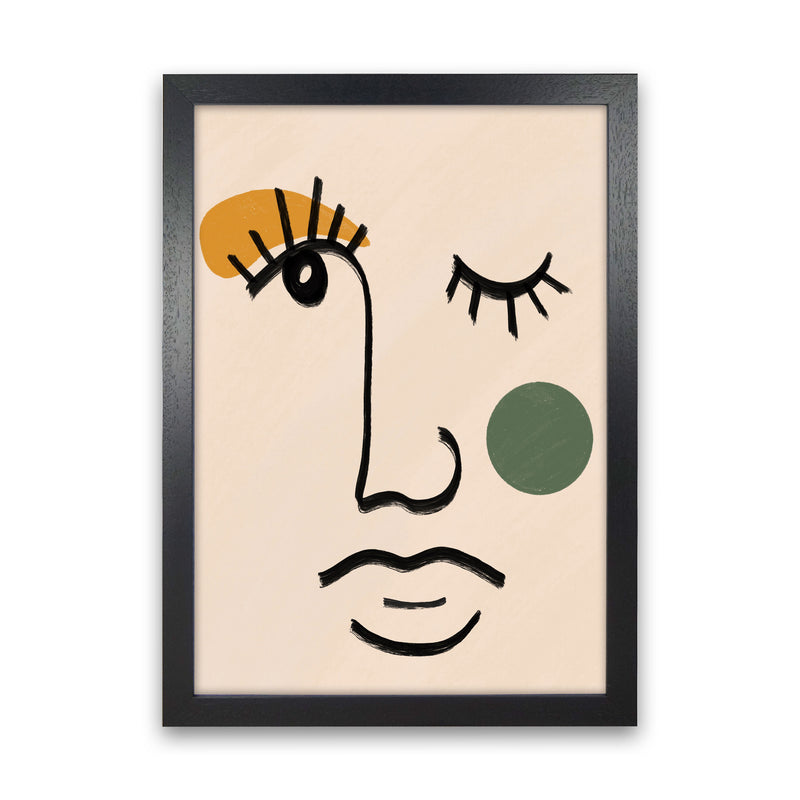 Absract 3 Face Line Art Art Print by Essentially Nomadic Black Grain