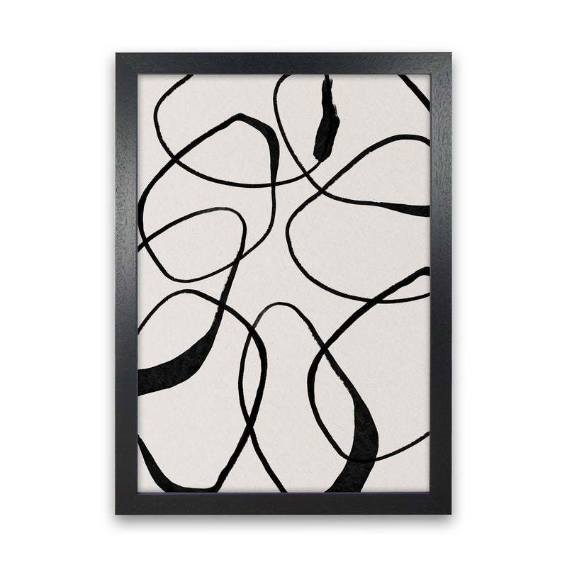 Abstract Scribble Art Print by Essentially Nomadic Black Grain