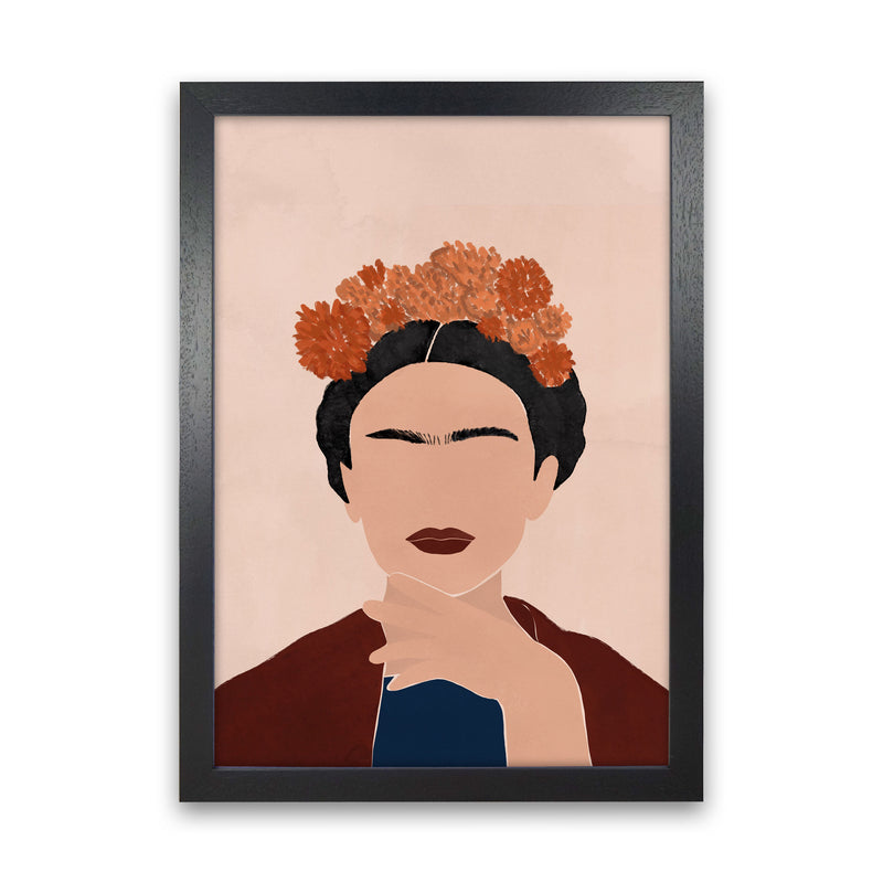 Frida Illustration Art Print by Essentially Nomadic Black Grain
