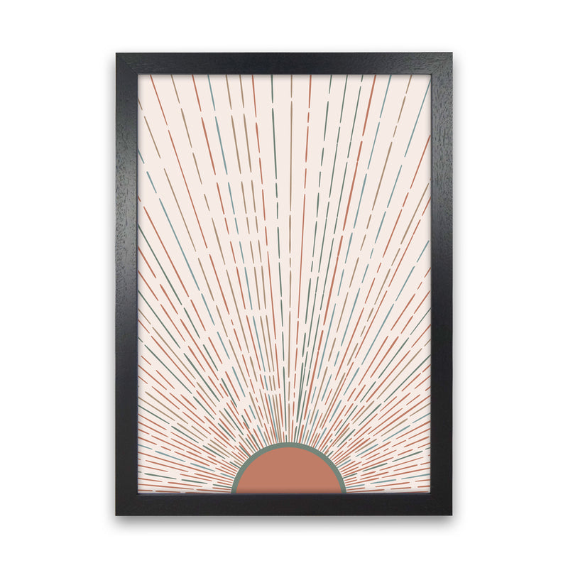 Midcentury Sun Rays Art Print by Essentially Nomadic Black Grain