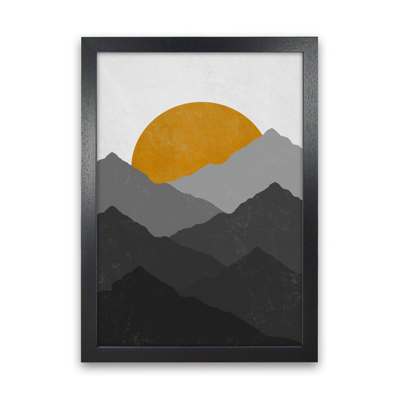 Mountain Sun Yellow Art Print by Essentially Nomadic Black Grain