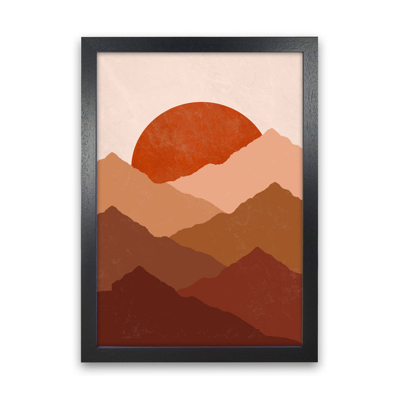 Mountain Sunset Art Print by Essentially Nomadic Black Grain