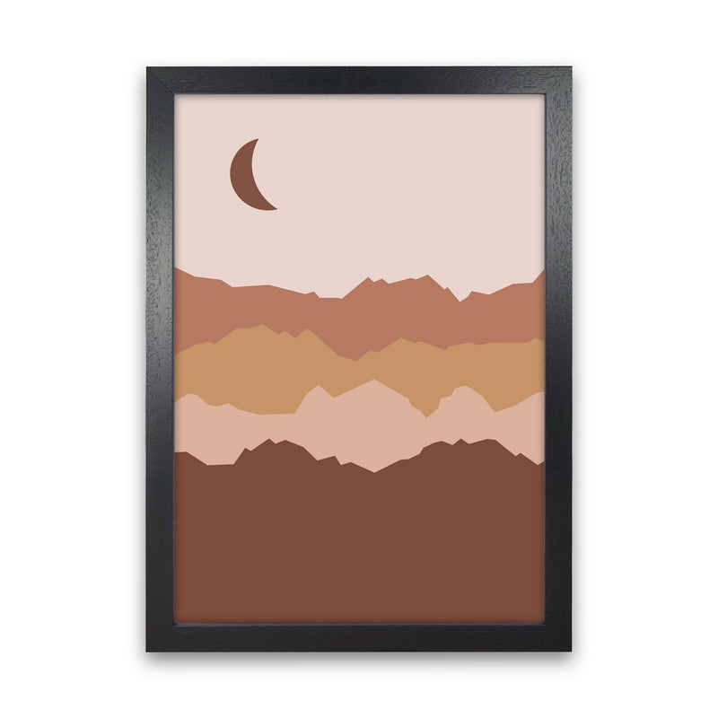 Mountain Moon Art Print by Essentially Nomadic Black Grain