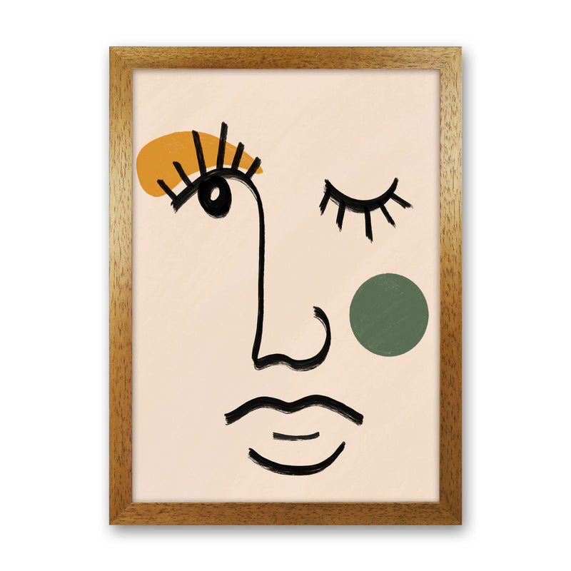 Absract 3 Face Line Art Art Print by Essentially Nomadic Oak Grain