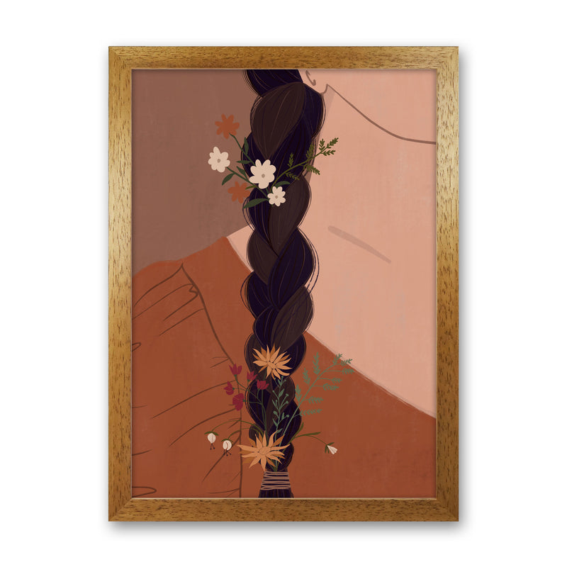 Girl Wildflower Art Print by Essentially Nomadic Oak Grain