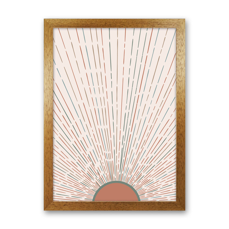 Midcentury Sun Rays Art Print by Essentially Nomadic Oak Grain
