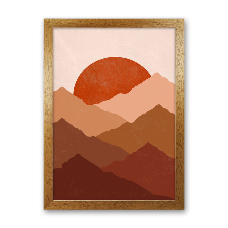 Mountain Sunset Art Print by Essentially Nomadic Oak Grain