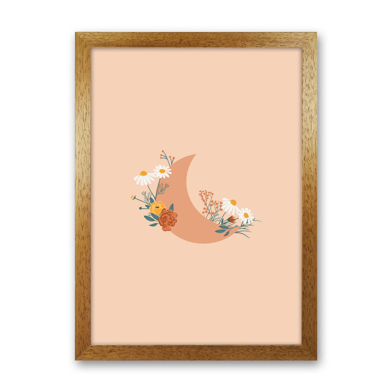 Moon Crescent Floral Art Print by Essentially Nomadic Oak Grain