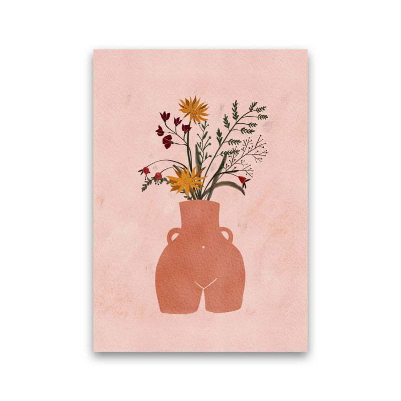 Figure Vase Flowers Art Print by Essentially Nomadic Print Only