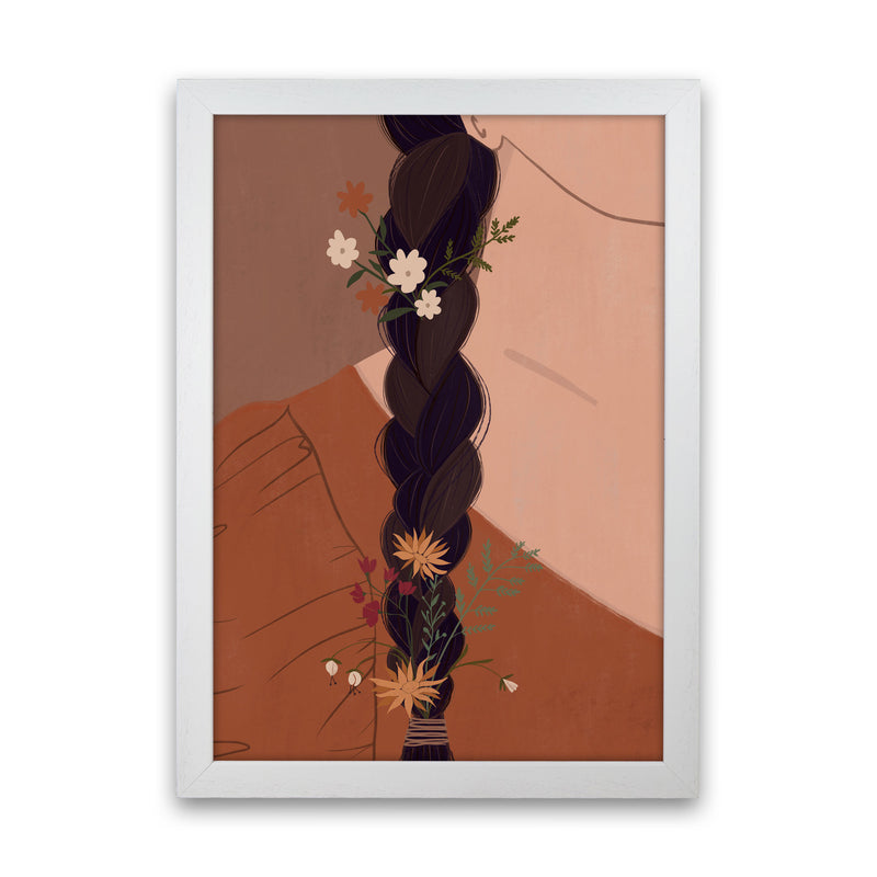 Girl Wildflower Art Print by Essentially Nomadic White Grain