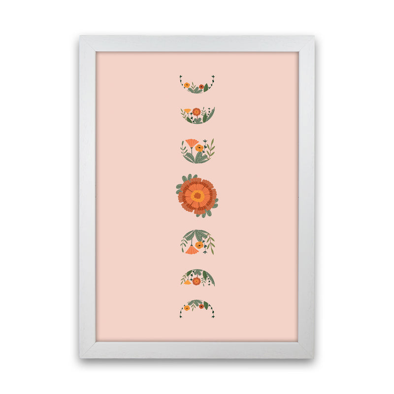 Moon Phases Floral Art Print by Essentially Nomadic White Grain
