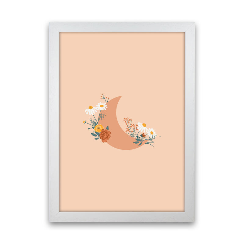 Moon Crescent Floral Art Print by Essentially Nomadic White Grain