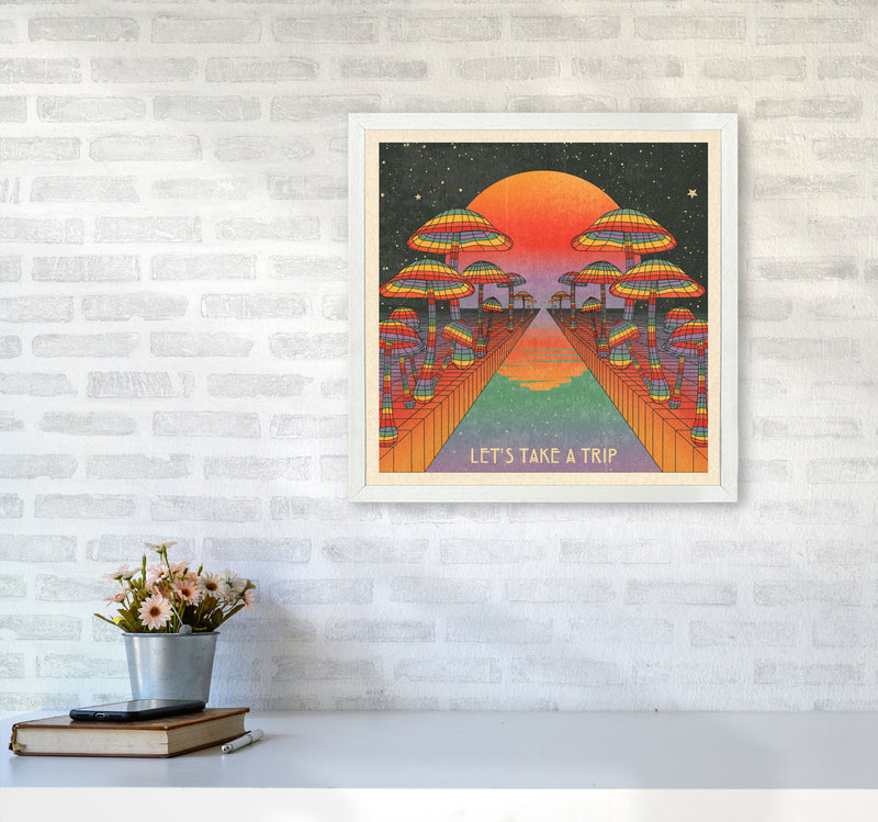 Rainbow - Take A Trip - Final Art Print by Inktally5050 Oak Frame