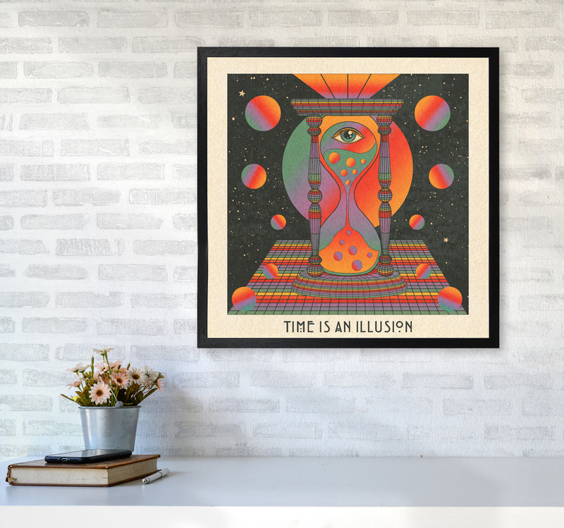 Time Is An Illusion - Text - Bordered - 7000Px Art Print by Inktally6060 White Frame