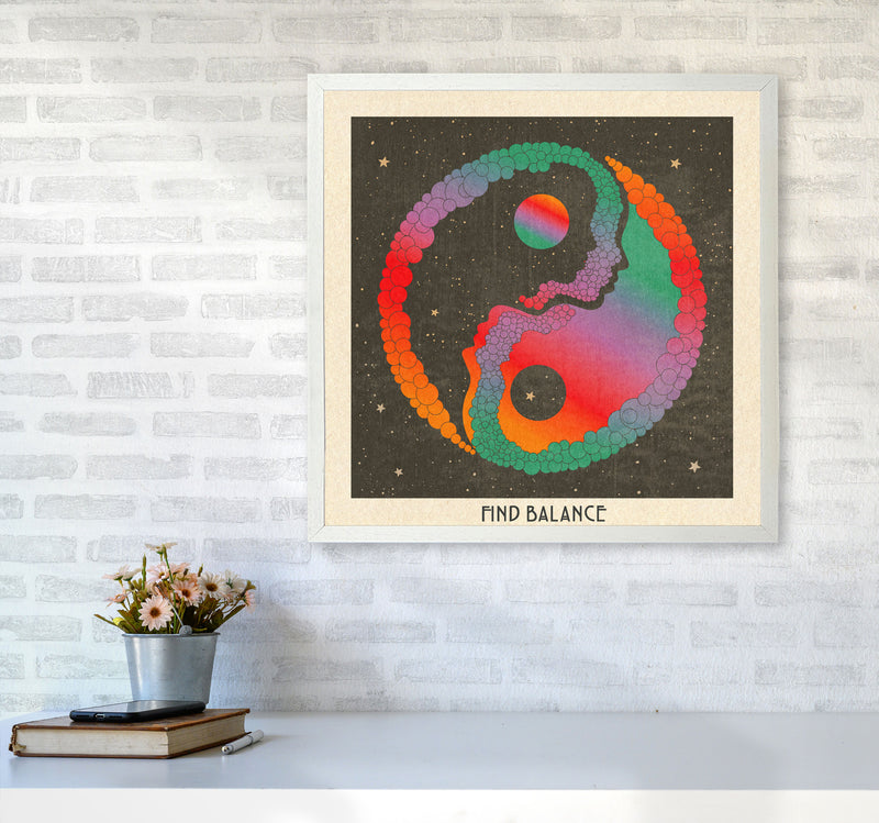 Find Balance Art Print by Inktally6060 Oak Frame