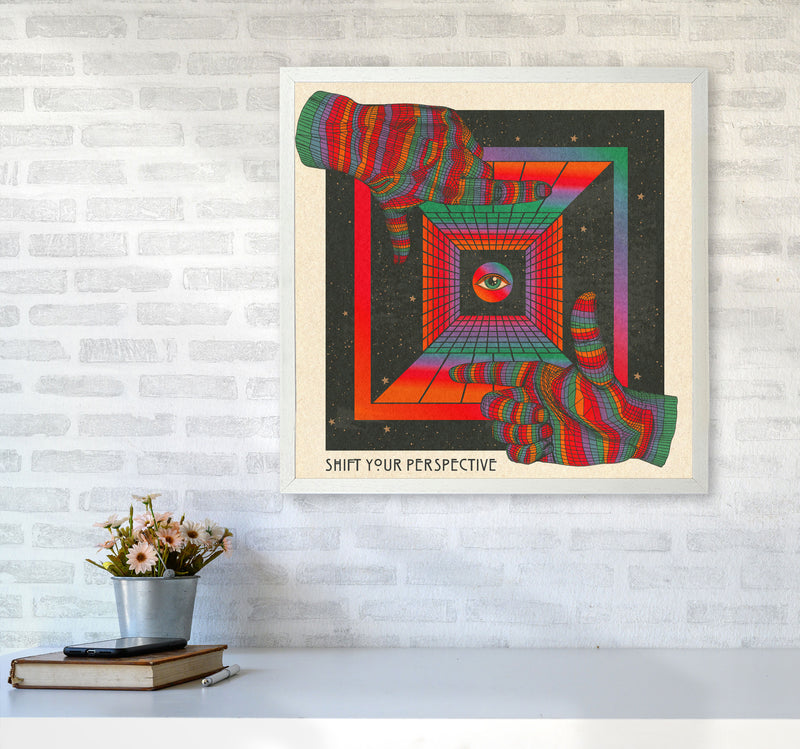 Shift Your Perspective Art Print by Inktally6060 Oak Frame