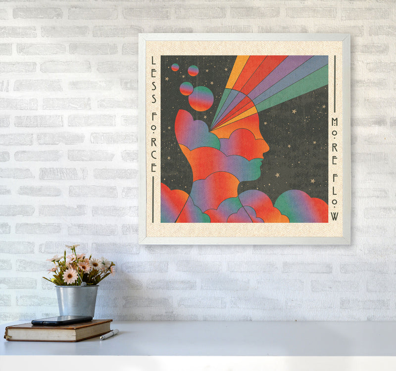 Less Force More Flow Art Print by Inktally6060 Oak Frame