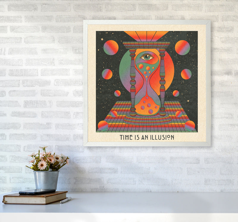 Time Is An Illusion - Text - Bordered - 7000Px Art Print by Inktally6060 Oak Frame