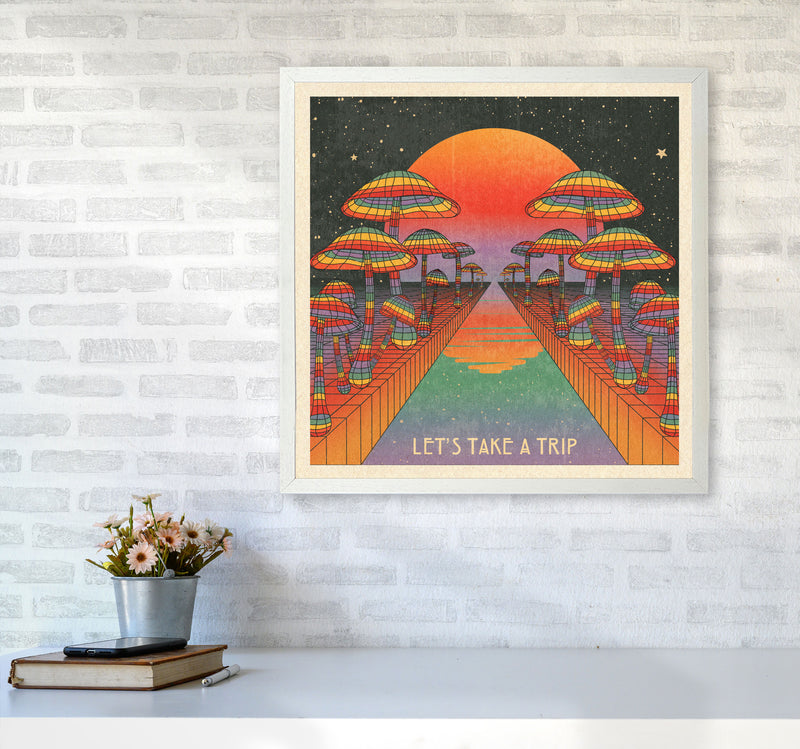 Rainbow - Take A Trip - Final Art Print by Inktally6060 Oak Frame