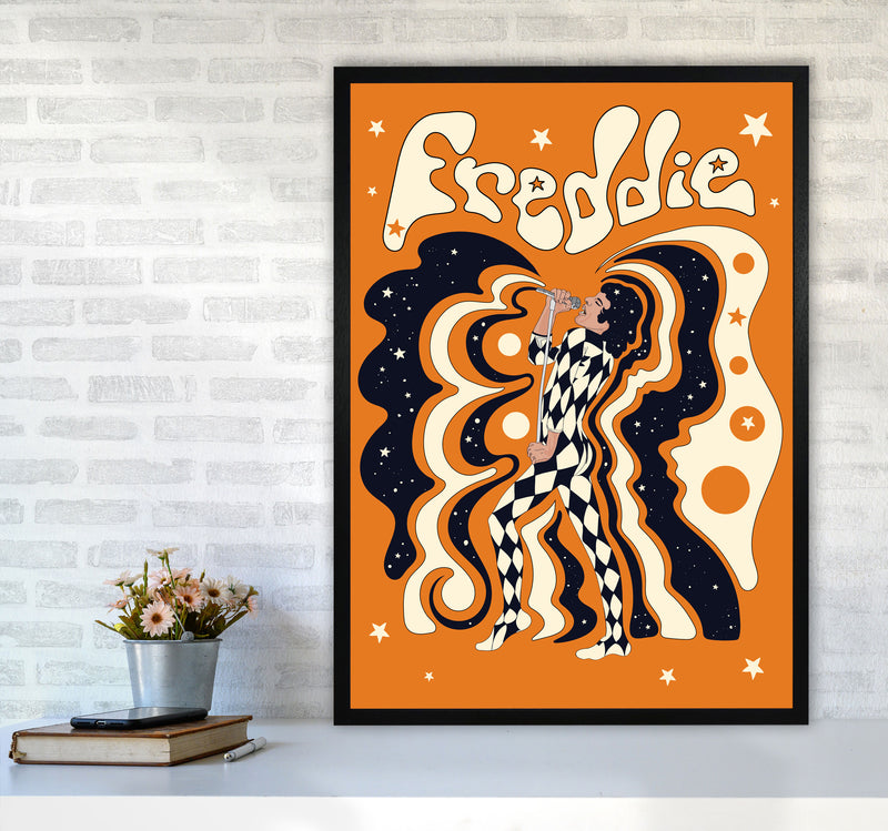 Freddie Orange-01 Art Print by Inktally A1 White Frame